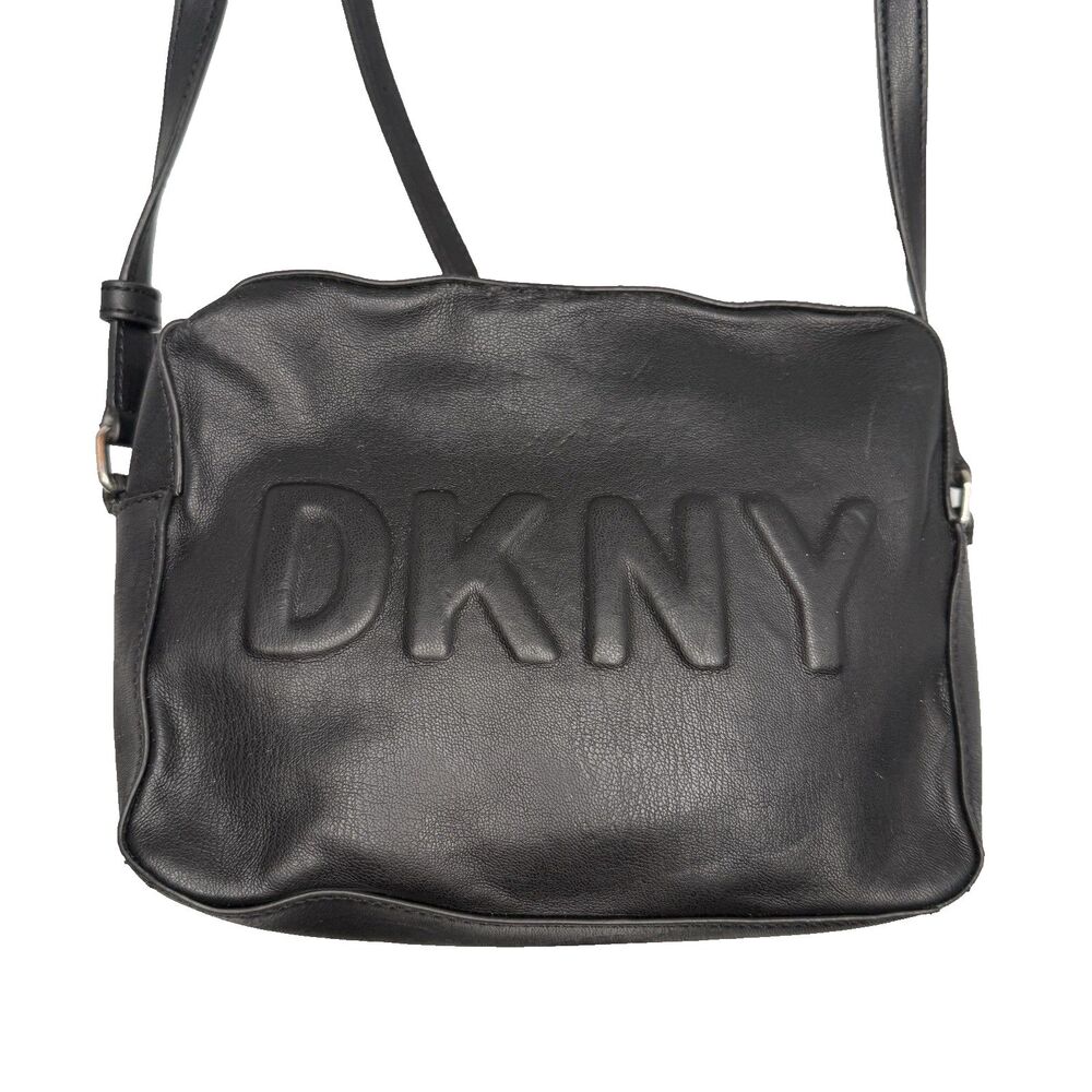 DKNY Tilly Logo Black Small Camera Bag Crossbody Bag Vegan Leather